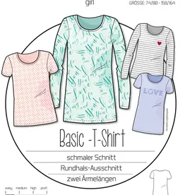 Patroon basic T-shirt en tuniek voor meisjes
