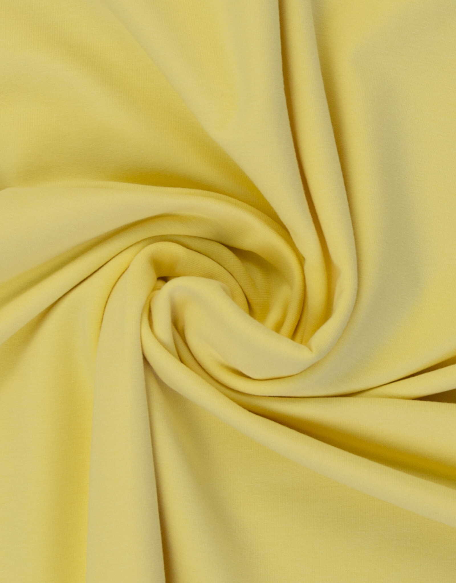 Jersey katoen  uni pastel geel