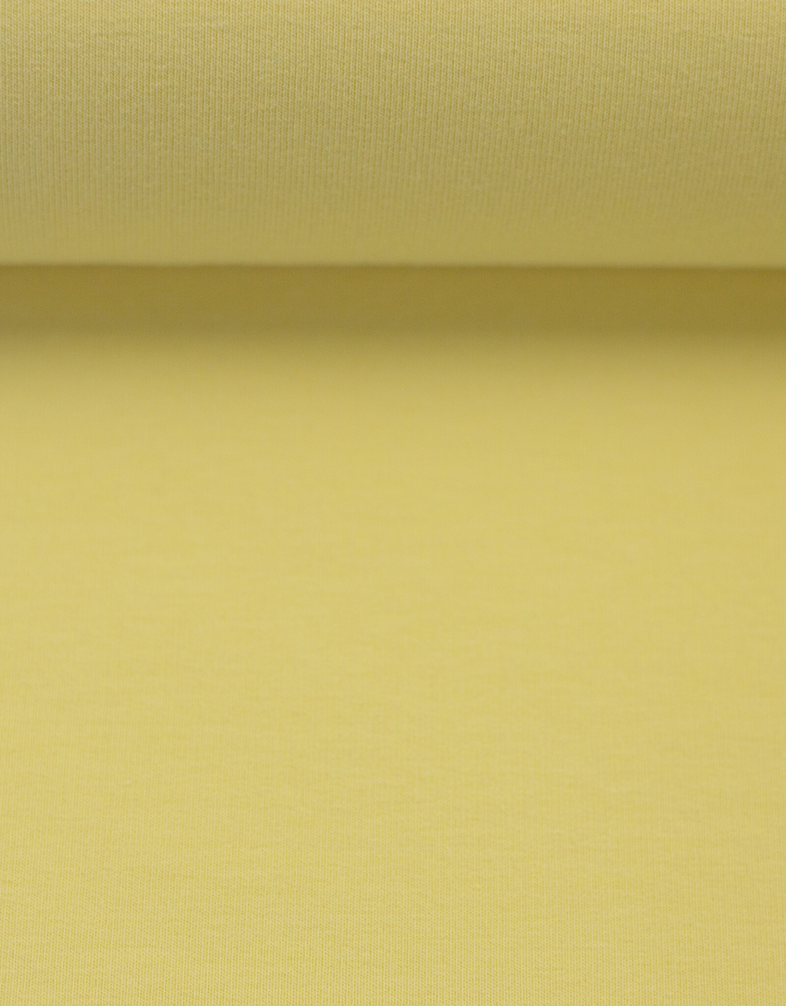 Jersey katoen  uni pastel geel