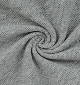 Coupon Pique Jersey donker grijs 50x150cm