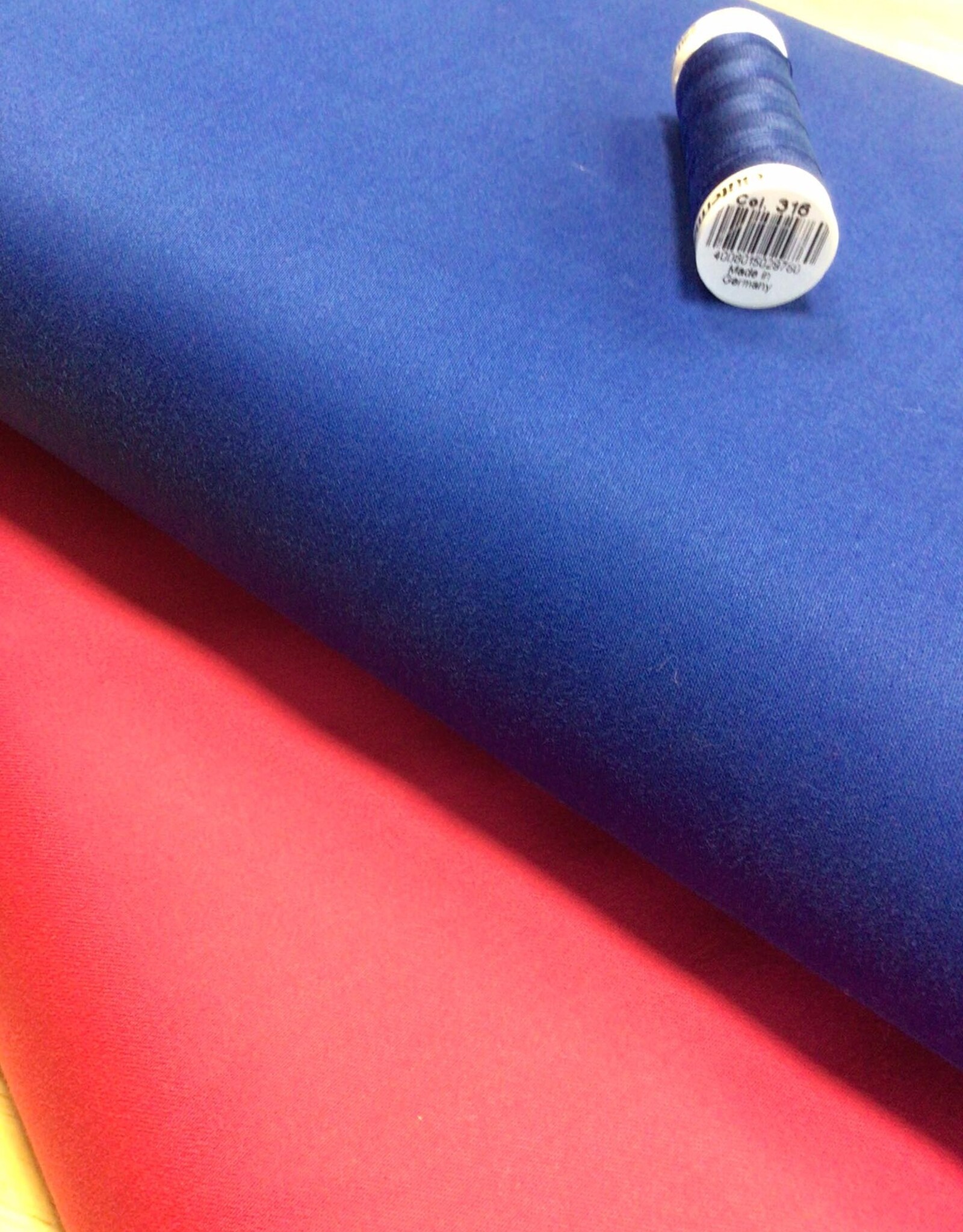 Stretch katoen uni koningsblauw