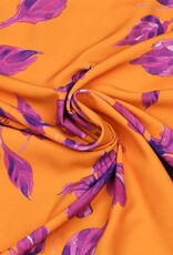 A La Ville Haute Couture Crepe satijn paarse bloem in oranje
