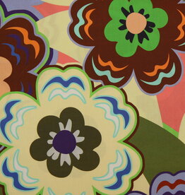 Katoen Vintage Flower - Zacht geel