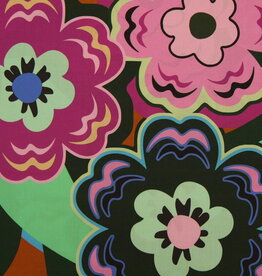 Katoen Vintage Flower - Groen Katoen Vintage Flower - Groen