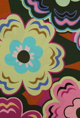 Katoen Vintage Flower - Groen Katoen Vintage Flower - Groen