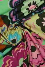 Katoen Vintage Flower - Groen Katoen Vintage Flower - Groen