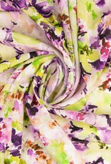 Hemmers Viscose Linnen digital print flowers aquarel
