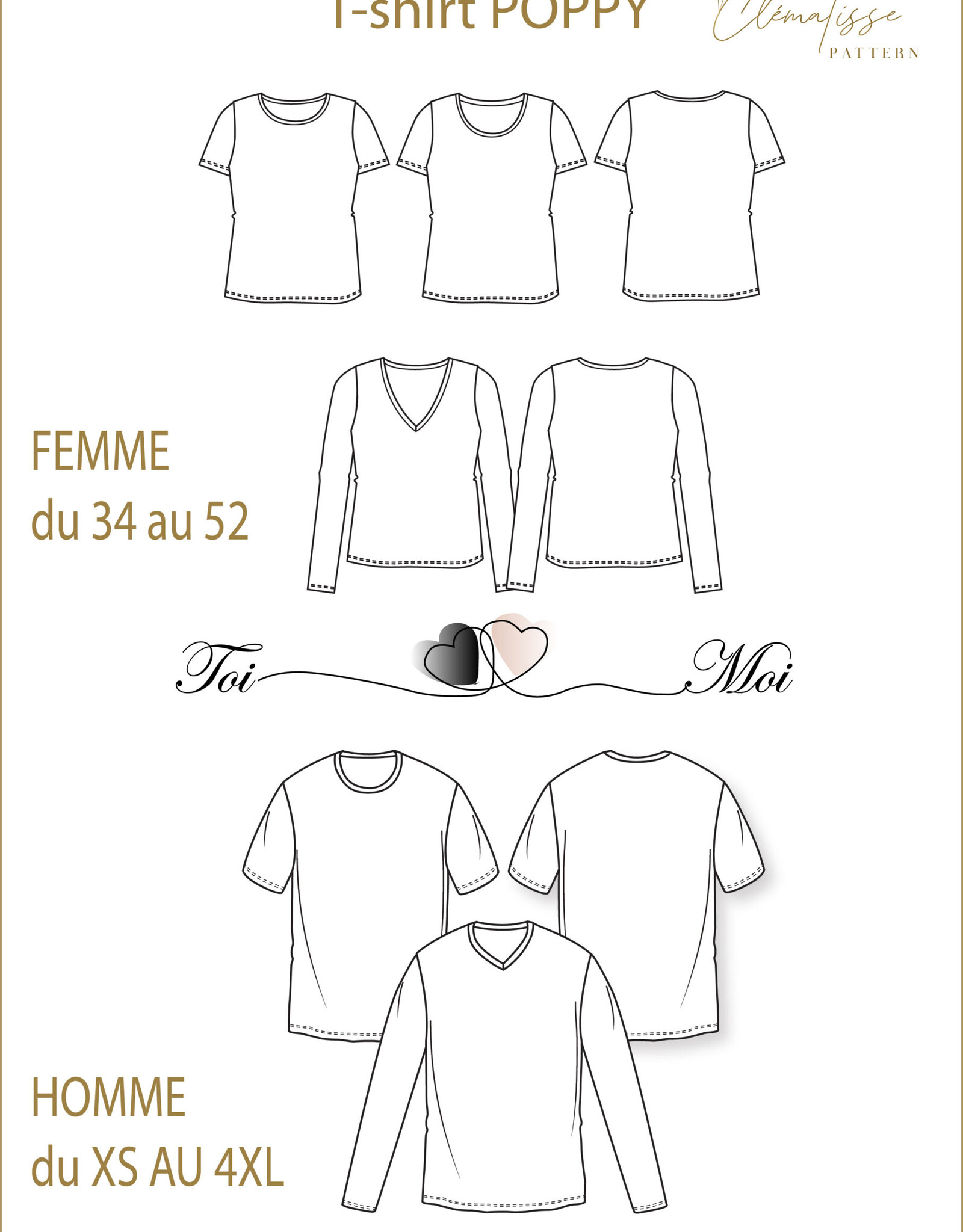 Clématisse Pattern T-shirt Poppy