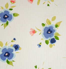 Double gauze Peonia  grote blauwe bloem