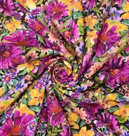 viscose linnen digital flowers