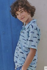 Katoen popeline Havana cars  licht blauw Katoen popeline Havana cars  licht blauw