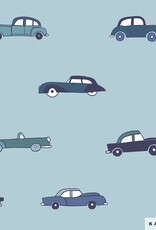 Katoen popeline Havana cars  licht blauw Katoen popeline Havana cars  licht blauw
