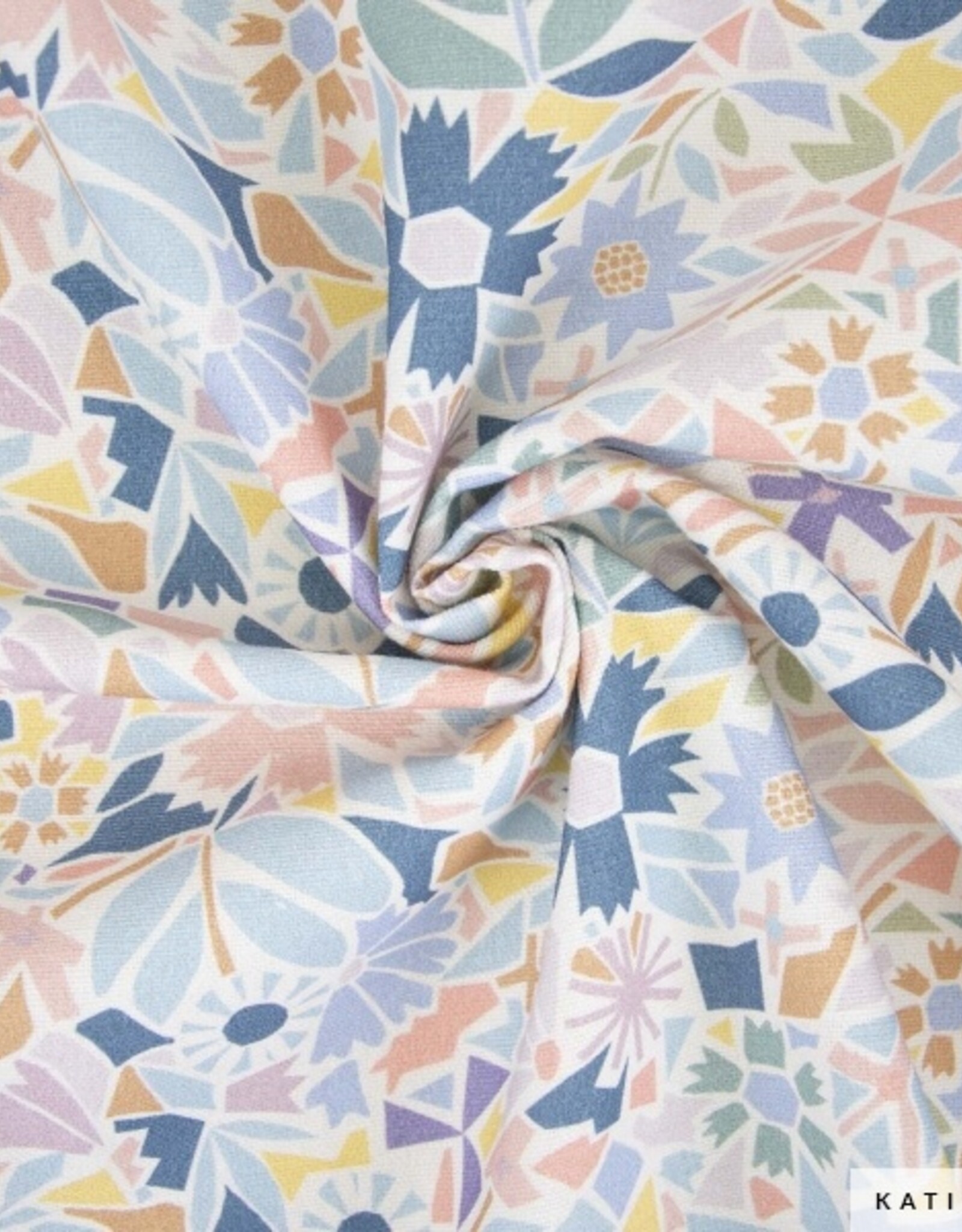 Katia Fabrics Canvas mosaic  tegels bloemmotief