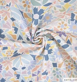 Katia Fabrics Canvas mosaic  tegels bloemmotief