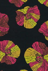 Viscose zwart simpele bloem