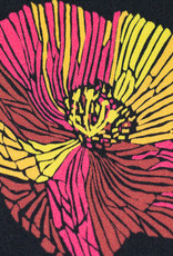 Viscose zwart simpele bloem