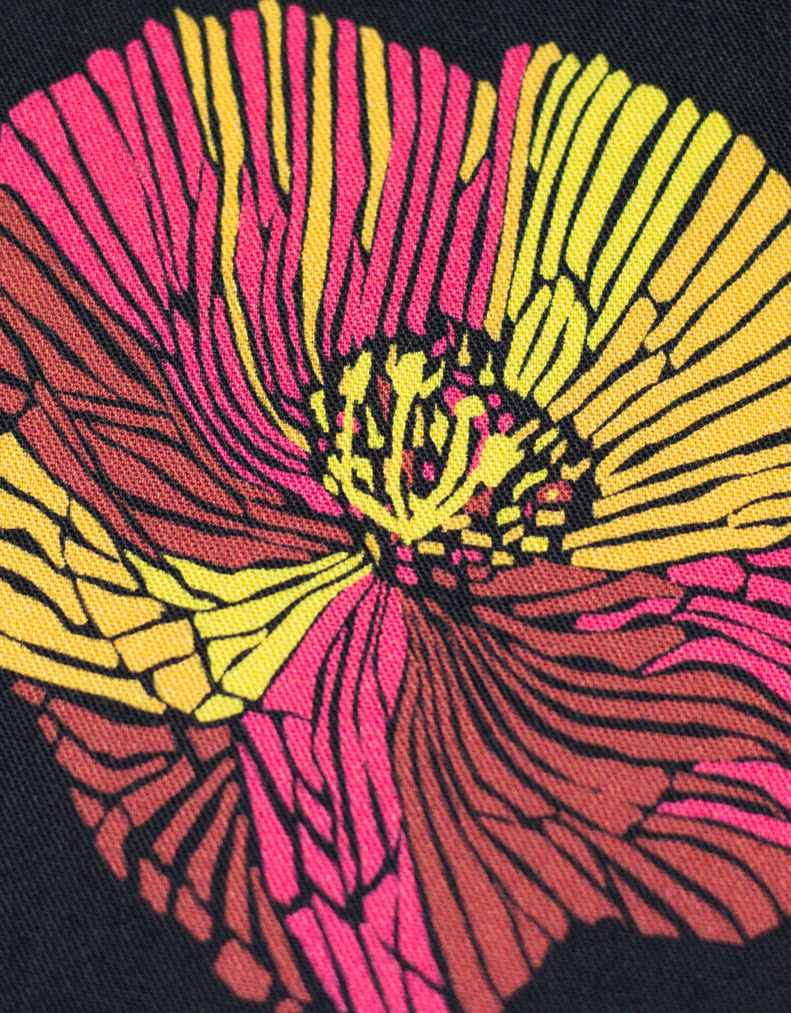 Viscose zwart simpele bloem