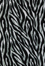 swafing Viscose zebra  print zwart- wit