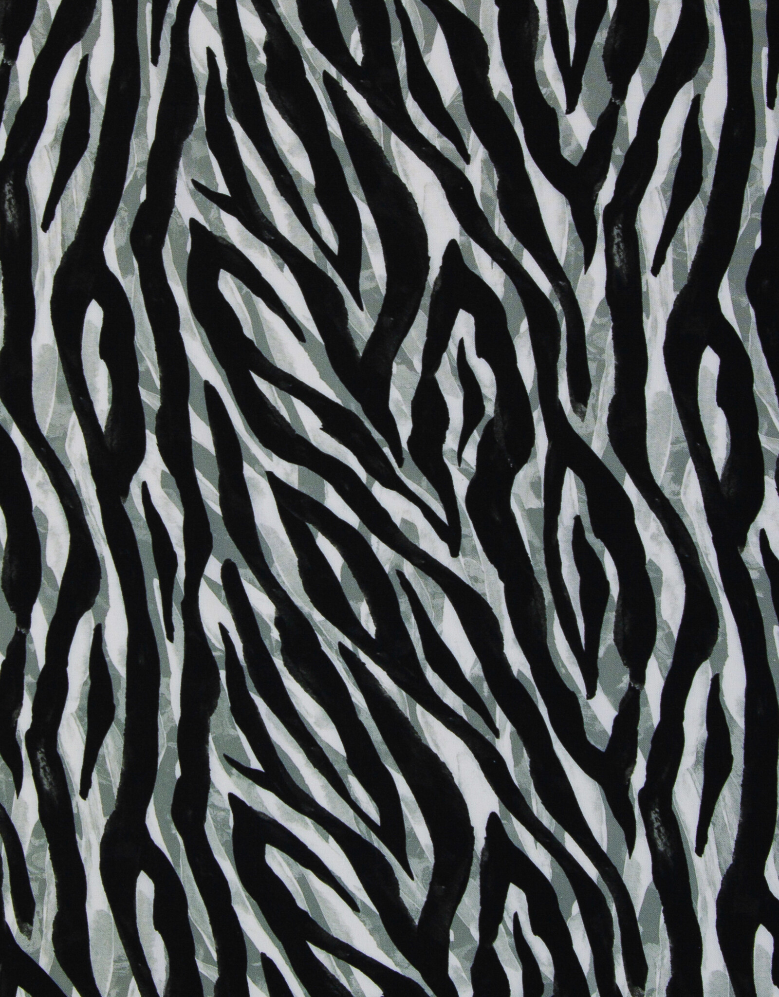 swafing Viscose zebra  print zwart- wit