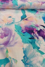 deadstock Viscose linnen digital spring colour pastel