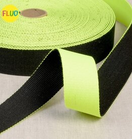 Stoffenschuur selectie Tassenband 40 mm omkeerbaar zwart- neon groen
