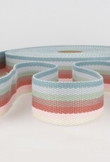 Stoffenschuur selectie Tassenband 40 mm meerkleurig  donker pastel