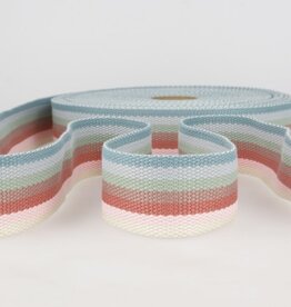 Tassenband 40 mm meerkleurig  donker pastel