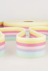 Stoffenschuur selectie Tassenband 40 mm meerkleurig pastel