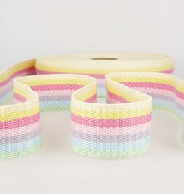 Stoffenschuur selectie Tassenband 40 mm meerkleurig pastel