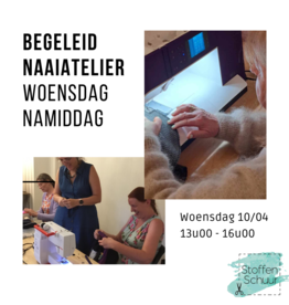 workshop Begeleid naaien woensdagnamiddag 10 april