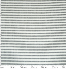 Viscose linnen grijs / wit strepen