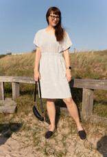 Viscose linnen grijs / wit strepen Viscose linnen grijs / wit strepen