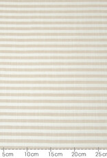 Viscose linnen beige / wit strepen