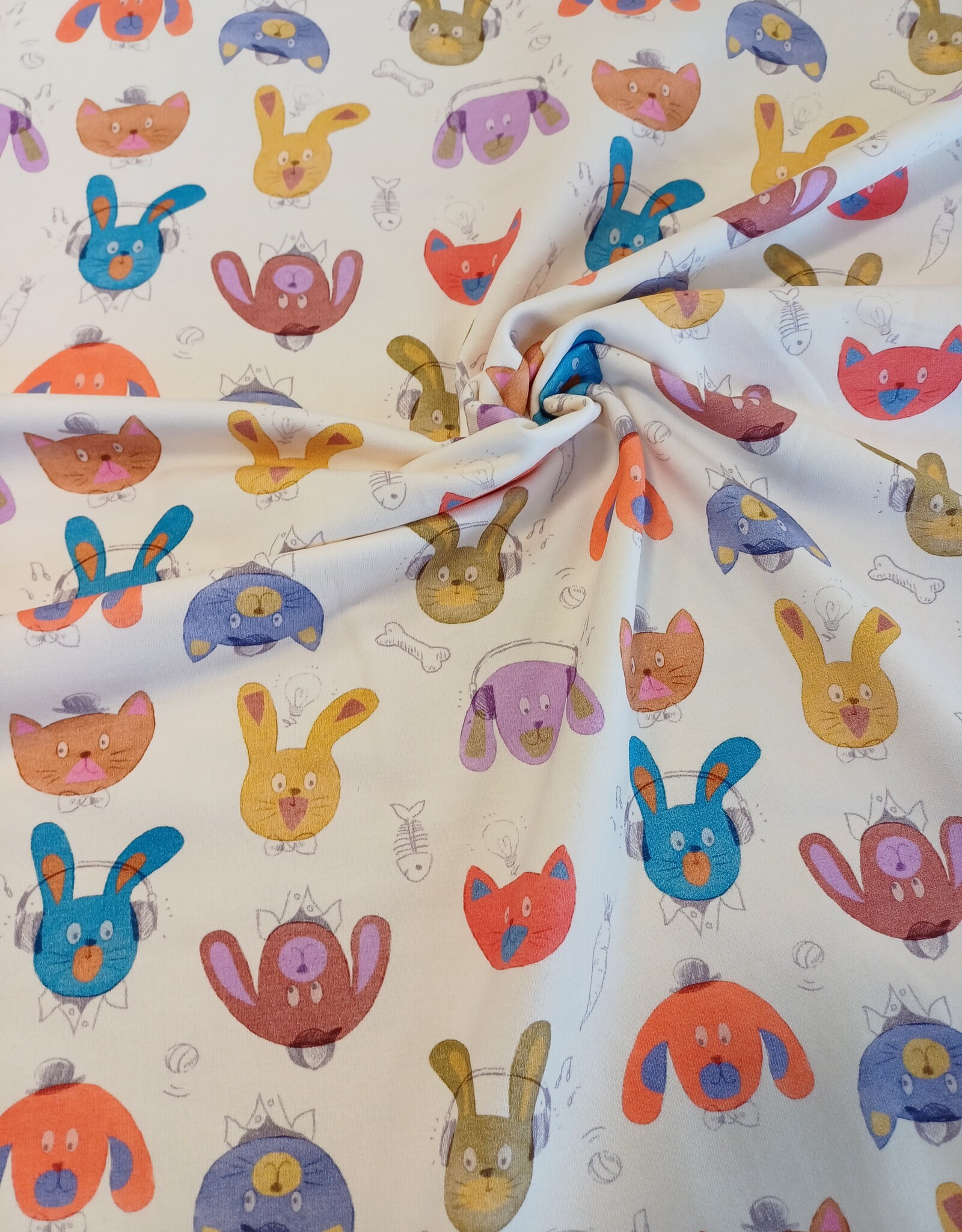 Katoen jersey happy animals