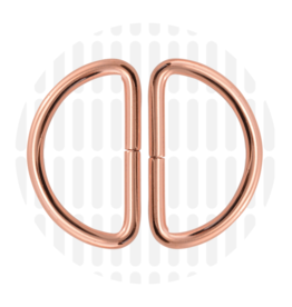 D-ring 38mm rose goud- set van 2 stuks