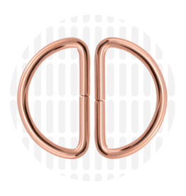 Zipperzoo D-ring 38mm rose goud- set van 2 stuks