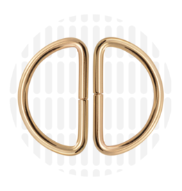 D-ring 38mm  goud - set van 2 stuks
