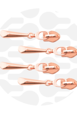 Schuiver spiraalrits #5 druppel rose - set van 4 stuks