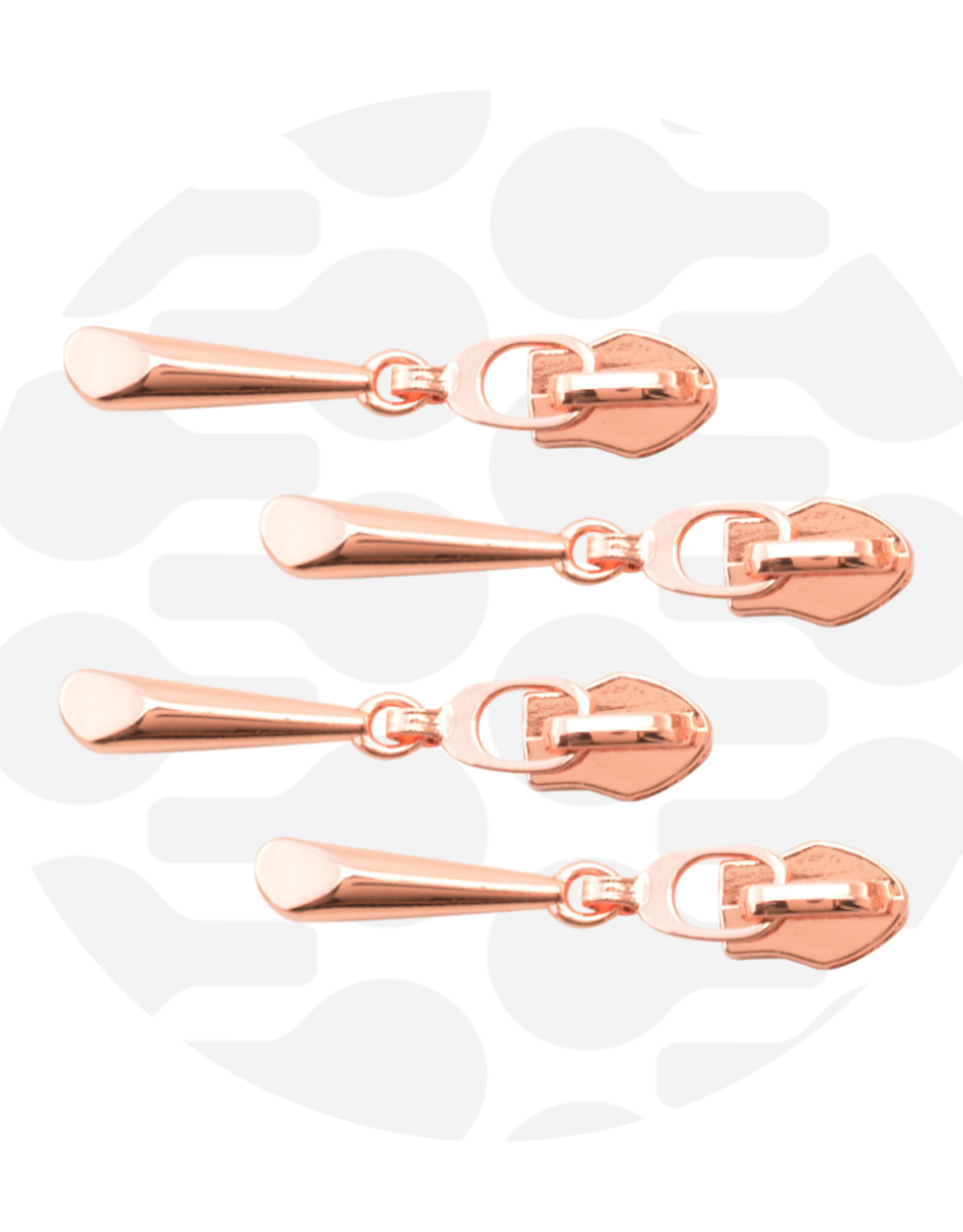 Schuiver spiraalrits #5 druppel rose - set van 4 stuks