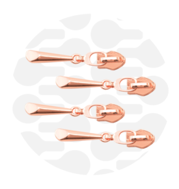 Schuiver spiraalrits #5 druppel rose - set van 4 stuks