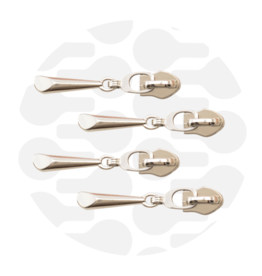 Schuiver spiraalrits #5 druppel nikkel - set van 4 stuks