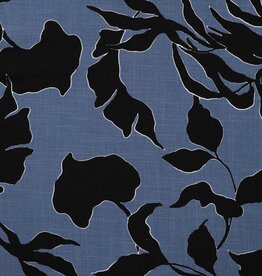 Stoffenschuur selectie Viscose  leaves denim