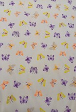 Stoffenschuur selectie Katoen Jersey Glitter vlinders gebroken wit