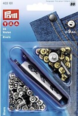 Prym  - nieten 9m zilver/ oudijzer  - 403 152