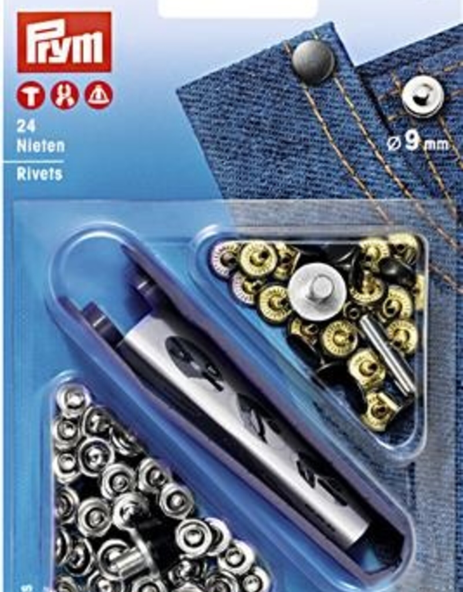 Prym  - nieten 9m zilver/ oudijzer  - 403 152