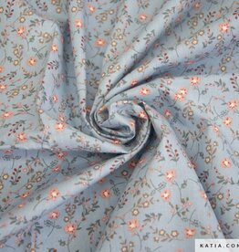 Katia Fabrics Katoen poplin lilac bloemen