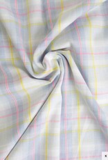 Katoen fluor madras neon fuchsia en blauw Katoen fluor madras neon fuchsia en blauw