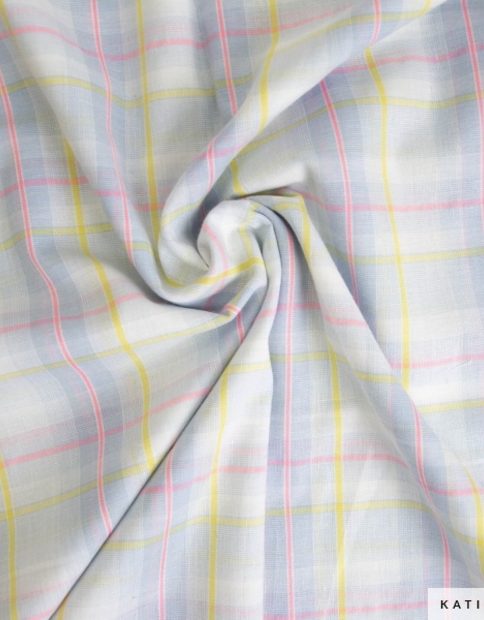Katoen fluor madras neon fuchsia en blauw