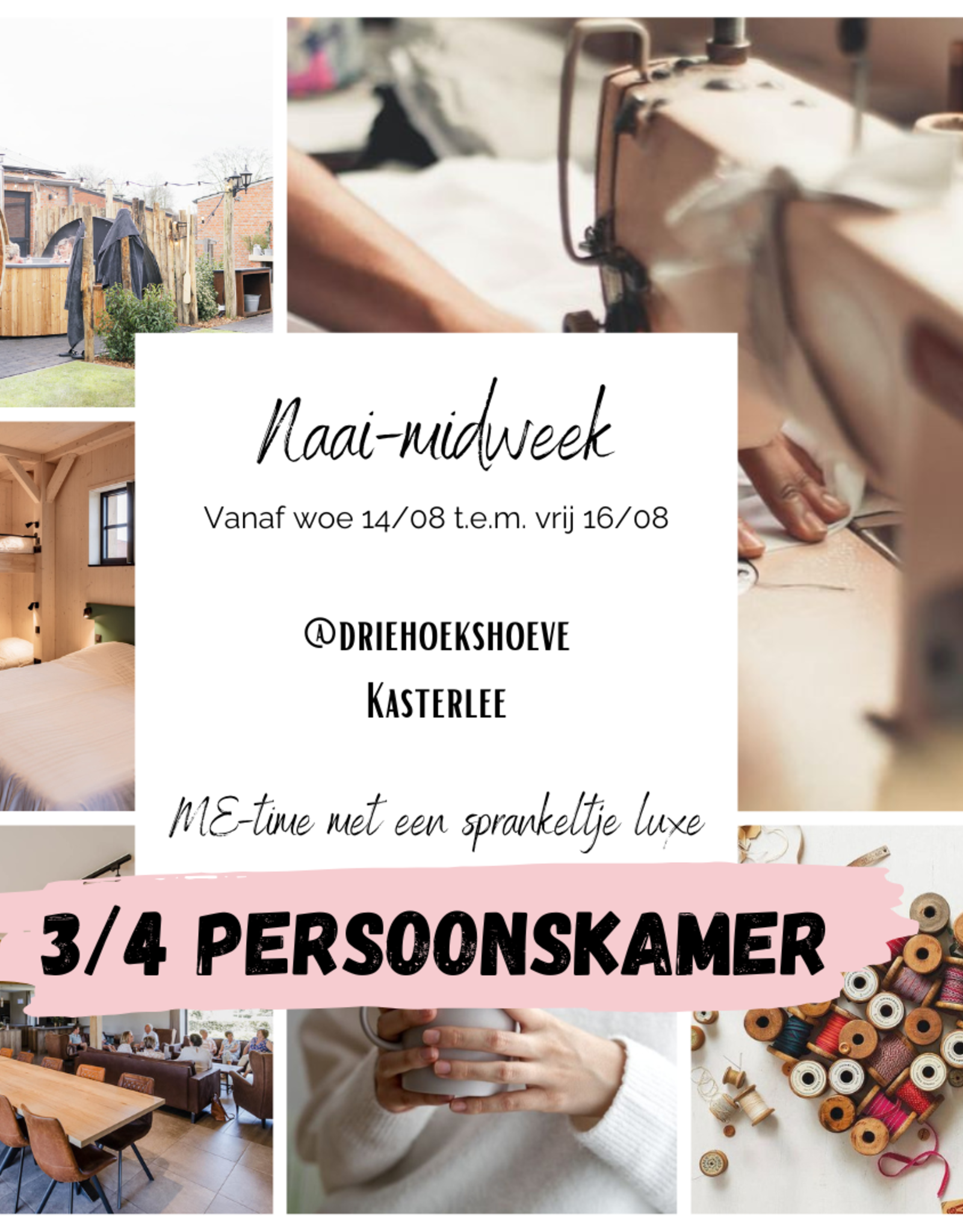 Luxe naai-midweek OLV Hemelvaart - 3/4 persoonskamer