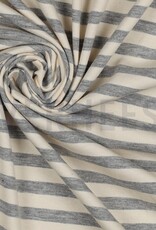 Jersey strepen lichtgrijs melange/ ecru Jersey strepen lichtgrijs melange/ ecru